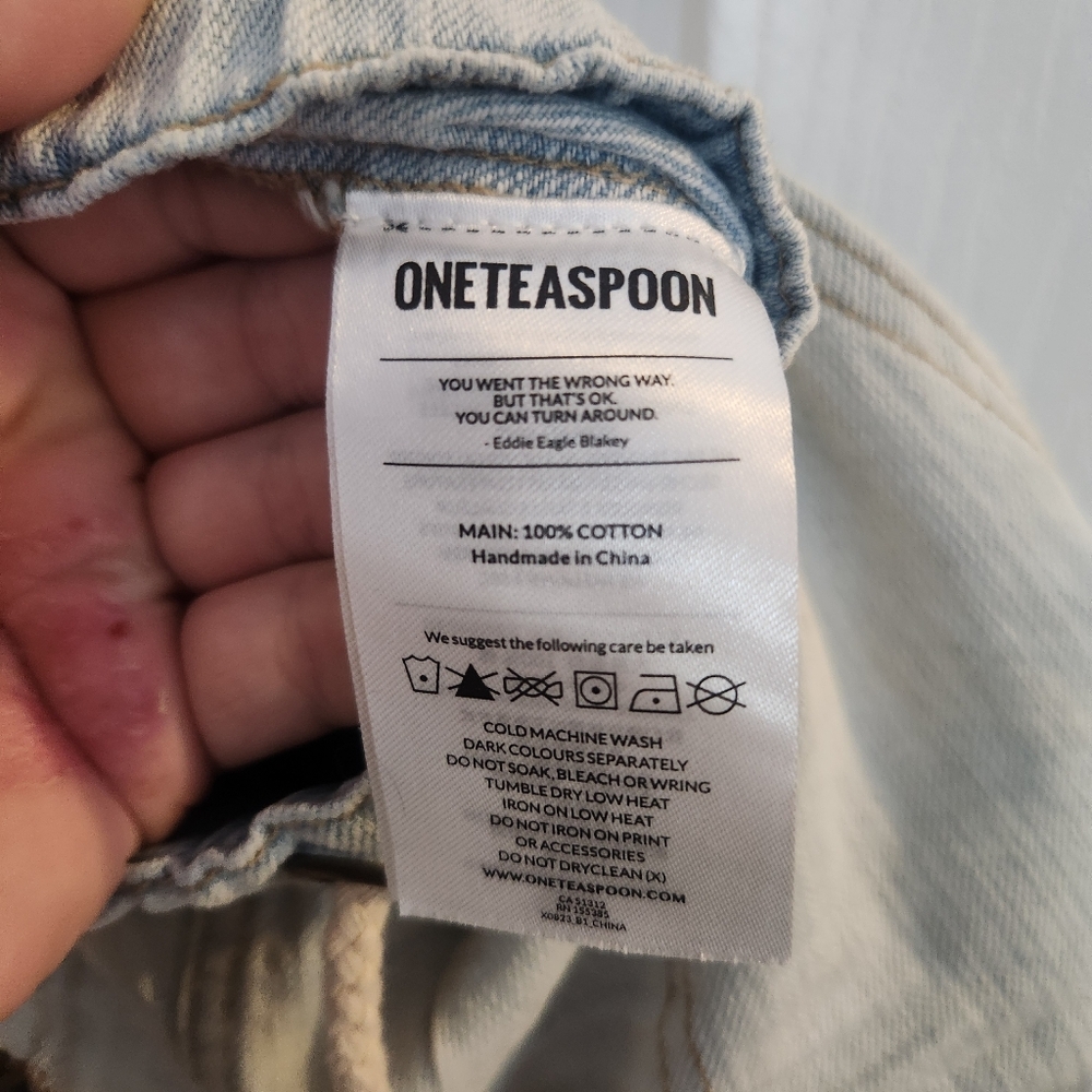 OneTeaspoon Boyfriend Jeans Women's S Shabbies Drawstring Ripped Cropped Montana - Picture 7 of 10